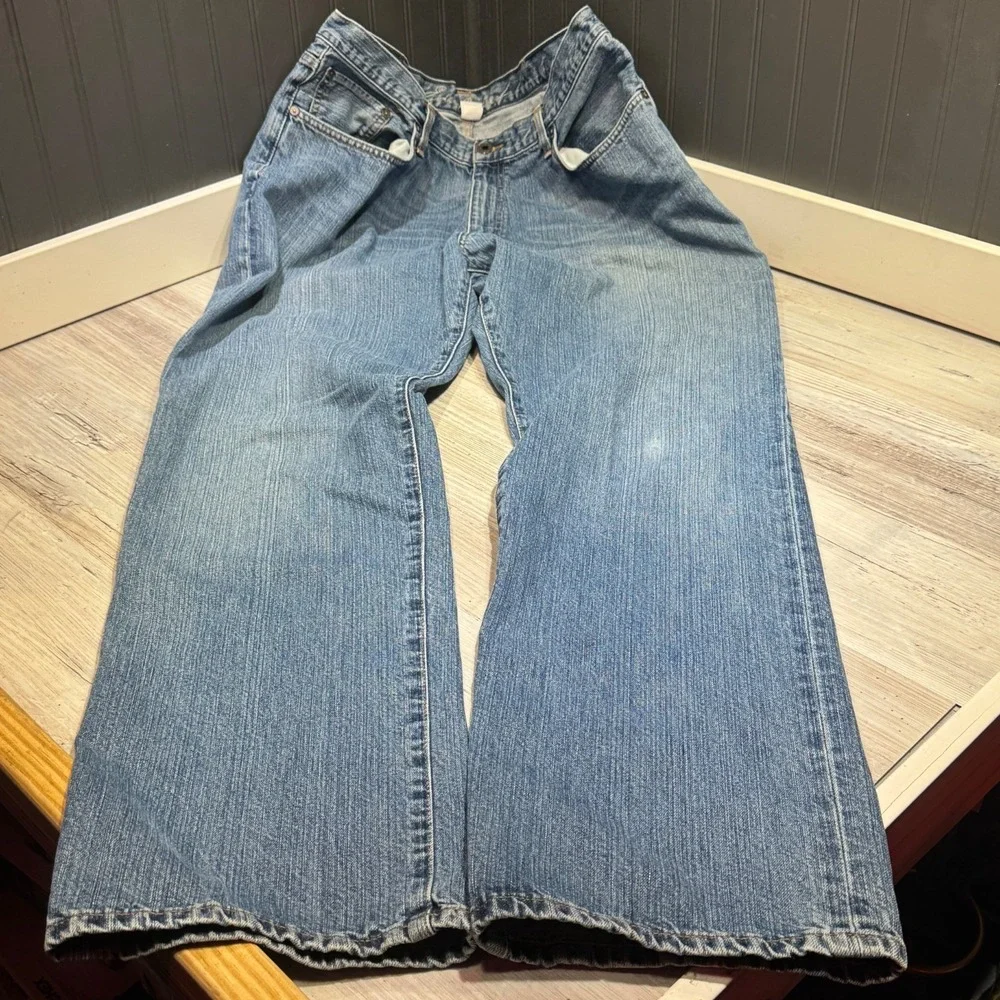 Eddie Bauer Relaxed Fit Straight Leg Medium Wash Jeans Men 40Tx36 (39x33.5) Blue